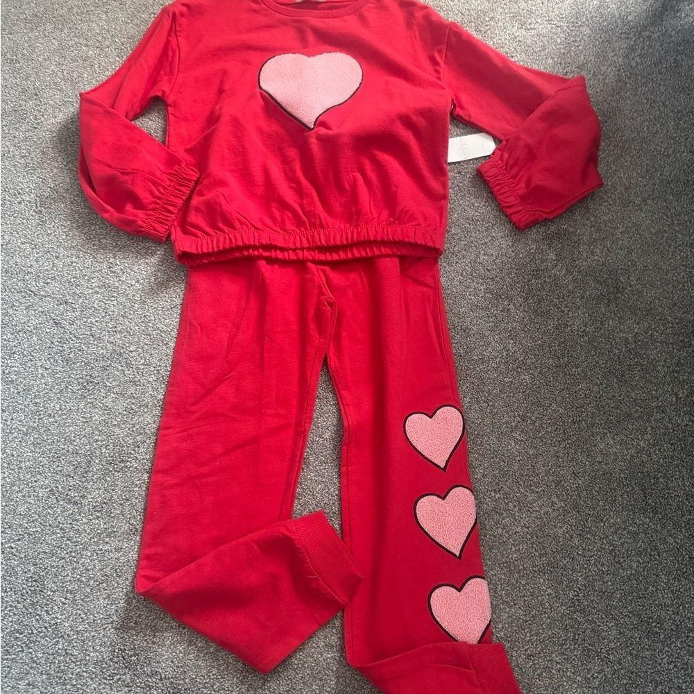 Jessica Simpson Red Heart Theme Sweatsuit Sz L/10